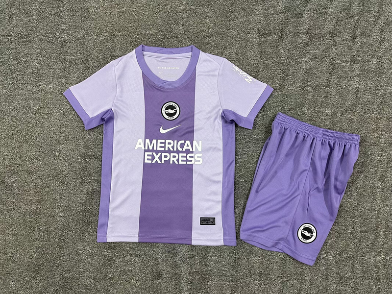 Kids-Brighton 25/26 Away Light Purple Soccer Jersey